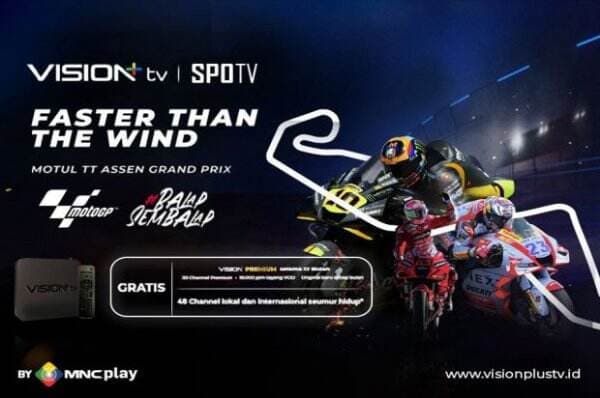 Link Streaming MotoGP Belanda 2022 via Channel SPOTV di Vision+ TV