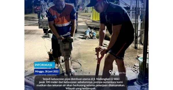 Pipa Distribusi Utama Bocor, PJ Dirut PDAM Makassar Sampaikan Permohonan Maaf