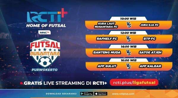 Link Live Streaming Liga Futsal Nusantara Hari Ini di RCTI+ Gratis Link Live Streaming Liga Futsal Nusantara Hari Ini di RCTI+ Gratis