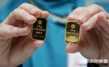 Harga Emas Antam Hari Ini Tetap Dibanderol Rp966.000/Gram