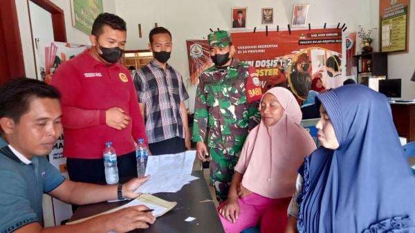 BIN Posda Aceh Tamiang Gelar Vaksinasi Booster Di Kecamatan Kejuruan Muda