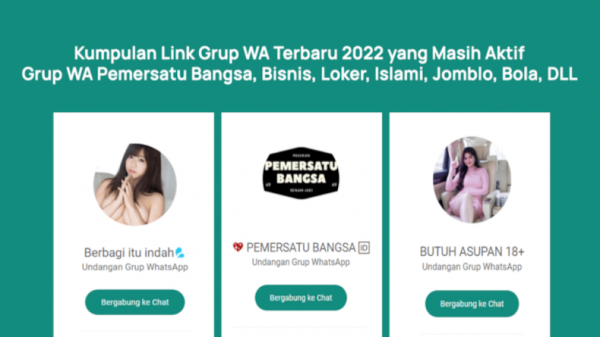 100+ Daftar Link Grup WhatsApp Terlengkap dan Terbaru 2022 yang Masih Aktif, Cek di Sini! 100+ Daftar Link Grup WhatsApp Terlengkap dan Terbaru 2022 yang Masih Aktif, Cek di Sini!