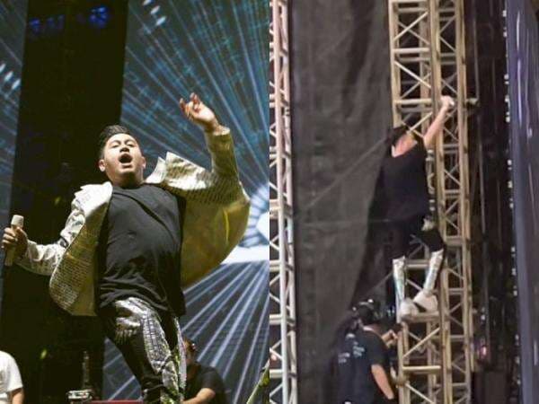 Totalitas! Aksi Nassar Panjat Tiang Panggung Pestapora, Kru Sampai Berjaga-jaga Totalitas! Aksi Nassar Panjat Tiang Panggung Pestapora, Kru Sampai Berjaga-jaga