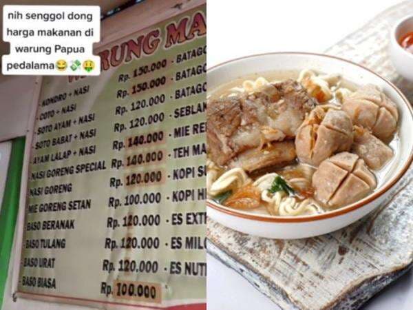 Harga Menu di Warung Papua Ini Bikin Kantong Menjerit, Semangkuk Bakso Rp100 Ribu Harga Menu di Warung Papua Ini Bikin Kantong Menjerit, Semangkuk Bakso Rp100 Ribu