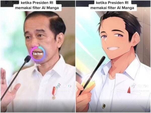 Wajah-wajah Presiden Indonesia Pakai Filter Anime di TikTok, Megawati Tidak Terduga!