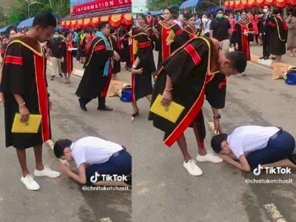 Viral Video Gadis Sujud dan Cium Kaki Kakak saat Wisuda, Alasannya Bikin Mewek! Viral Video Gadis Sujud dan Cium Kaki Kakak saat Wisuda, Alasannya Bikin Mewek!