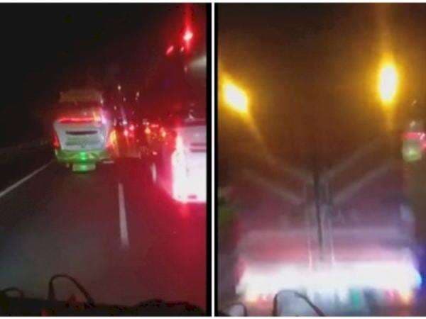 Kebut-kebutan di Jalan Tol, Truk Tabrak Kendaraan Lain Kebut-kebutan di Jalan Tol, Truk Tabrak Kendaraan Lain