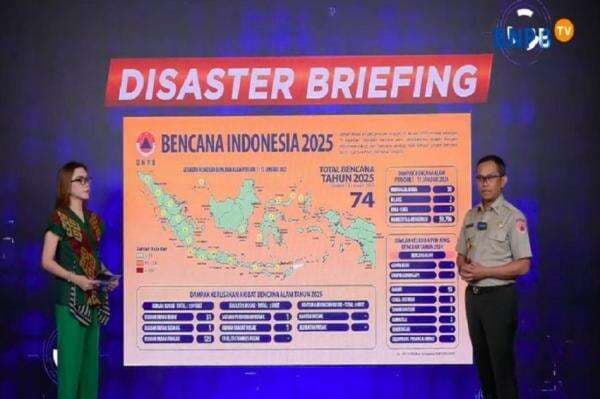 BNPB Catat 74 Bencana Landa Tanah Air di Awal 2025, Banjir Mendominasi BNPB Catat 74 Bencana Landa Tanah Air di Awal 2025, Banjir Mendominasi