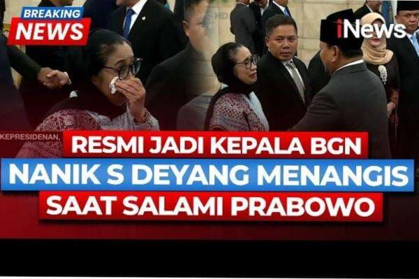 Dilantik Jadi Kepala BGN, Nanik S Deyang Menangis saat Disalami Prabowo Dilantik Jadi Kepala BGN, Nanik S Deyang Menangis saat Disalami Prabowo