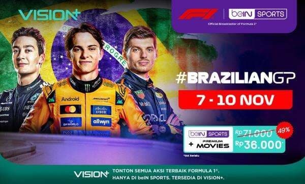 Jadwal Lengkap dan Link Live Streaming F1 GP Brasil 2025 di Vision+: Siapa Berjaya? Jadwal Lengkap dan Link Live Streaming F1 GP Brasil 2025 di Vision+: Siapa Berjaya?