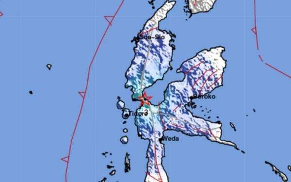 Gempa Bumi Magnitudo 4,5 Guncang Sofifi, Pusat Getaran di Darat Gempa Bumi Magnitudo 4,5 Guncang Sofifi, Pusat Getaran di Darat