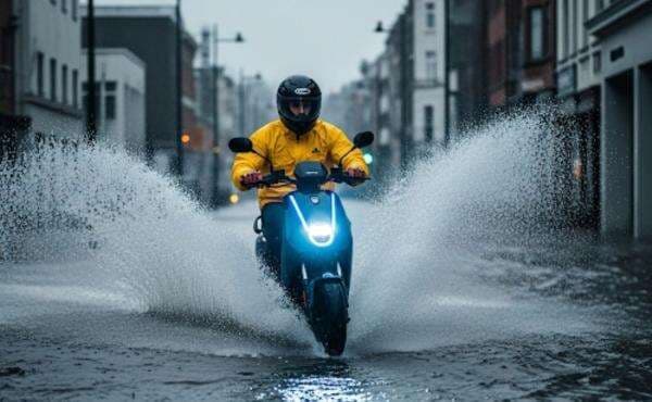 Risiko Kerusakan Motor Listrik bila Pengendara Nekat Terjang Banjir Risiko Kerusakan Motor Listrik bila Pengendara Nekat Terjang Banjir
