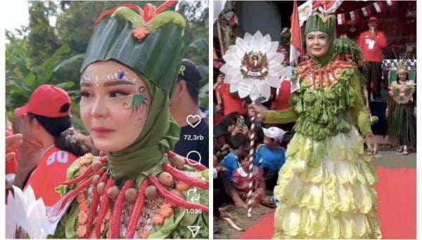 Viral Wanita Ini Ikut Lomba Fashion Show Hari Kemerdekaan RI Bahan Bajunya dari Sayur-sayuran Viral Wanita Ini Ikut Lomba Fashion Show Hari Kemerdekaan RI Bahan Bajunya dari Sayur-sayuran