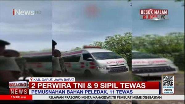Korban Tewas Ledakan Tempat Pemusnahan Bom di Garut Dibawa ke RSUD Pameungpeuk Korban Tewas Ledakan Tempat Pemusnahan Bom di Garut Dibawa ke RSUD Pameungpeuk