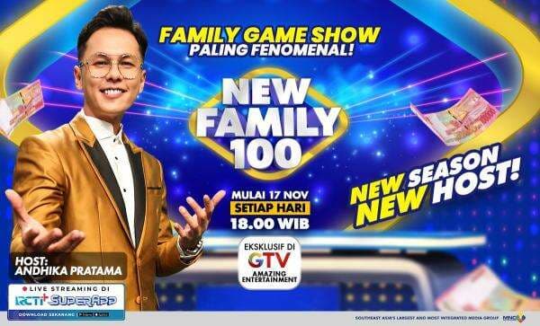New Family 100 Siap Tayang di GTV Mulai 17 November, Andhika Pratama Jadi Host Baru New Family 100 Siap Tayang di GTV Mulai 17 November, Andhika Pratama Jadi Host Baru
