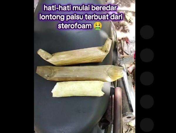 Lagi Viral Lontong Palsu Isi Styrofoam, Bikin Netizen Debat! Lagi Viral Lontong Palsu Isi Styrofoam, Bikin Netizen Debat!