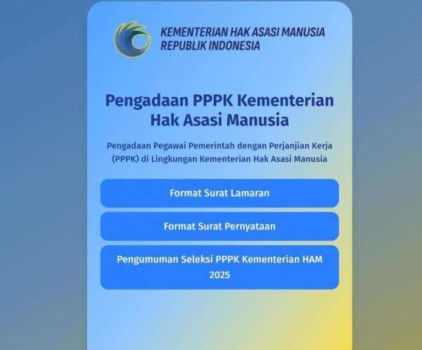 Cek Syarat Daftar dan Link Pendaftaran Rekrutmen PPPK Kementerian HAM 2026 Cek Syarat Daftar dan Link Pendaftaran Rekrutmen PPPK Kementerian HAM 2026