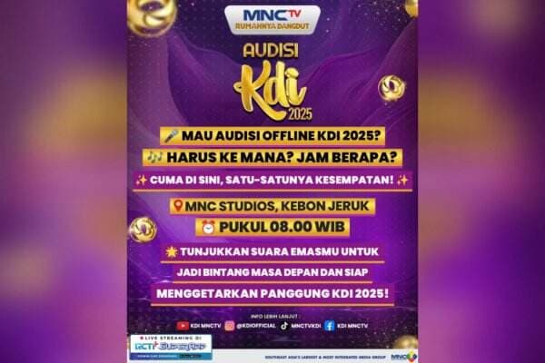 Hari Terakhir Audisi KDI 2025 di Jakarta, Jadilah Calon Bintang Dangdut Masa Depan! Hari Terakhir Audisi KDI 2025 di Jakarta, Jadilah Calon Bintang Dangdut Masa Depan!