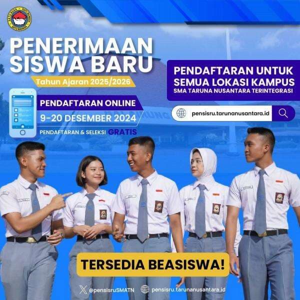 Segini Nilai Rapor Untuk Daftar SMA Taruna Nusantara 2025 Segini Nilai Rapor Untuk Daftar SMA Taruna Nusantara 2025