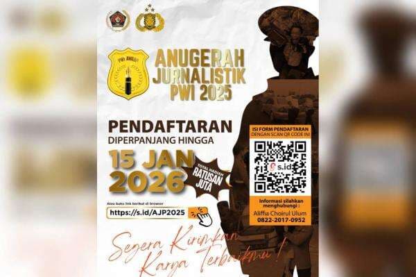 Antusiasme Wartawan Tinggi! Deadline AJP Award 2025 Diperpanjang hingga 15 Januari 2026 Antusiasme Wartawan Tinggi! Deadline AJP Award 2025 Diperpanjang hingga 15 Januari 2026
