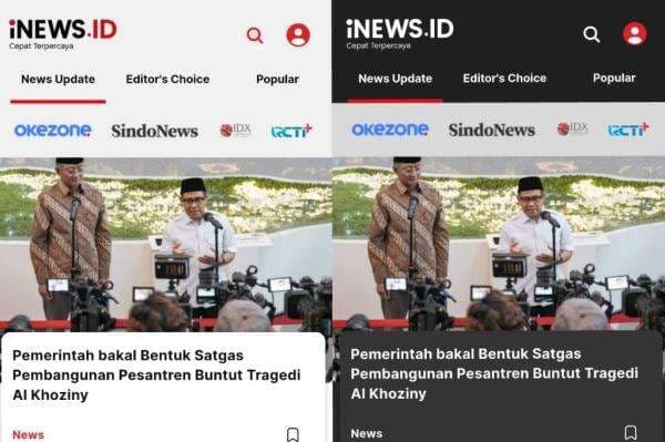 Aplikasi iNews.id Kini Hadir dengan Fitur Dark Mode, Baca Berita jadi Makin Nyaman Aplikasi iNews.id Kini Hadir dengan Fitur Dark Mode, Baca Berita jadi Makin Nyaman