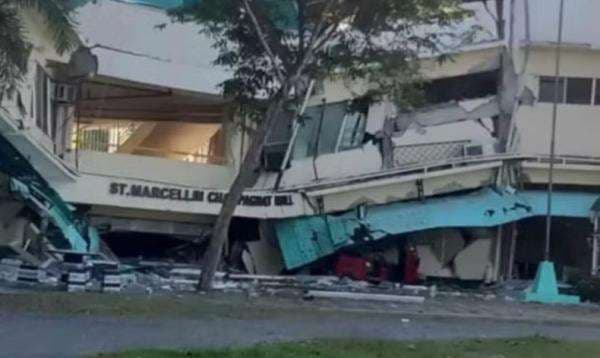 Gempa M7,0 Guncang Filipina, Gedung Kampus Ambruk Gempa M7,0 Guncang Filipina, Gedung Kampus Ambruk