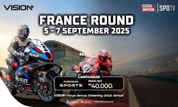 Link Live Streaming WorldSBK French Round 2025 di VISION+ Link Live Streaming WorldSBK French Round 2025 di VISION+