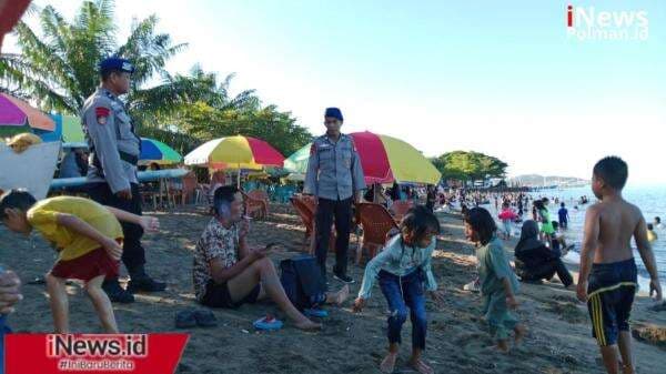 Polair Polres Polman Kawal Ketat Pantai Bahari, Wisatawan Merasa Lebih Aman Polair Polres Polman Kawal Ketat Pantai Bahari, Wisatawan Merasa Lebih Aman