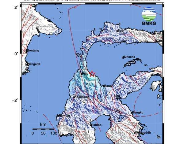 Gempa Magnitudo 5,0 Guncang Palu, Sulawesi Tengah, Tidak Berpotensi Tsunami Gempa Magnitudo 5,0 Guncang Palu, Sulawesi Tengah, Tidak Berpotensi Tsunami