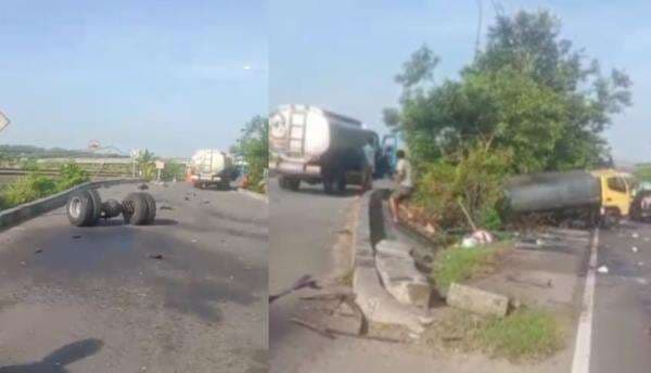 Truk Tangki vs Daihatsu Xenia Tabrakan di Flyover Gayam, Begini Kronologinya Truk Tangki vs Daihatsu Xenia Tabrakan di Flyover Gayam, Begini Kronologinya