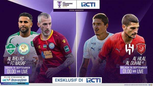 Live RCTI Malam Hari! Jadwal Siaran Langsung AFC Champions League Elite 2025-2026: Al Hilal vs Al Duhail Live RCTI Malam Hari! Jadwal Siaran Langsung AFC Champions League Elite 2025-2026: Al Hilal vs Al Duhail