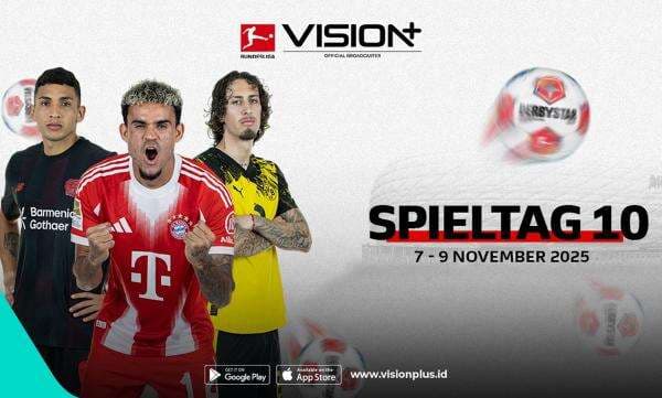 Jadwal dan Link Live Streaming Bundesliga 2025-2026 Pekan Ke-10 di Vision+: Perebutan Puncak Klasemen Makin Sengit! Jadwal dan Link Live Streaming Bundesliga 2025-2026 Pekan Ke-10 di Vision+: Perebutan Puncak Klasemen Makin Sengit!