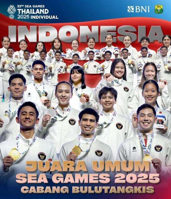 Raih 3 Emas, Tim Bulu Tangkis Indonesia Juara Umum di SEA Games 2025 Raih 3 Emas, Tim Bulu Tangkis Indonesia Juara Umum di SEA Games 2025