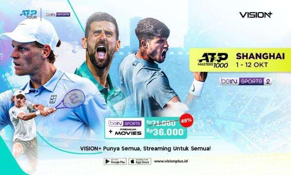 Link Live Streaming ATP 1000: Shanghai Masters 2025 di Vision+, Klik di Sini! Link Live Streaming ATP 1000: Shanghai Masters 2025 di Vision+, Klik di Sini!