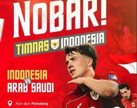 Nobar Timnas Indonesia vs Arab Saudi, Warga Pemalang Mulai Datangi Alun-Alun Nobar Timnas Indonesia vs Arab Saudi, Warga Pemalang Mulai Datangi Alun-Alun