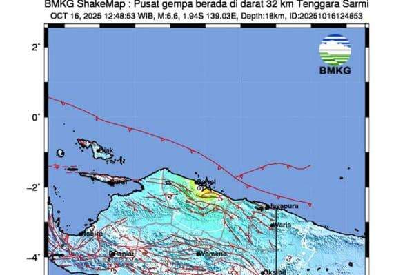 Analisis BMKG Penyebab Gempa Sarmi M6,6, Dipicu Aktivitas Sesar Anjak Mamberamo Analisis BMKG Penyebab Gempa Sarmi M6,6, Dipicu Aktivitas Sesar Anjak Mamberamo