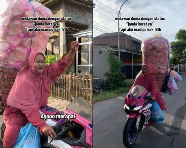 Viral, Single Mom Jualan Kerupuk Pink dengan Motor Besar Bergambar Hello Kitty Viral, Single Mom Jualan Kerupuk Pink dengan Motor Besar Bergambar Hello Kitty