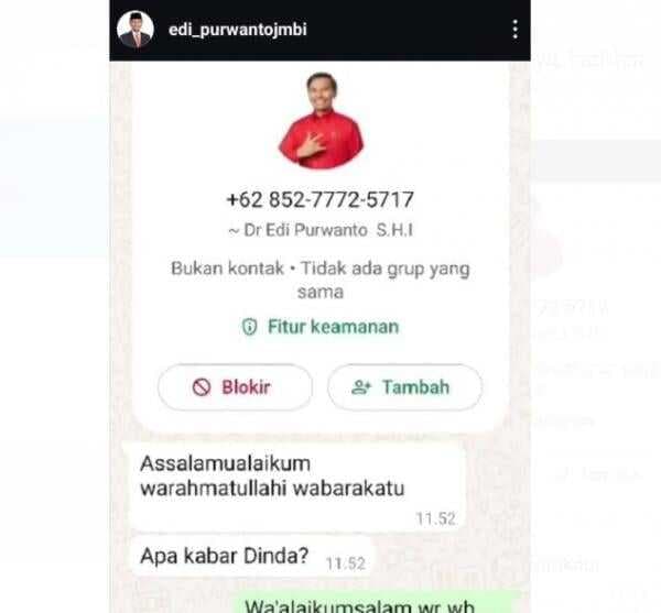 Edi Purwanto Imbau Hati-hati dengan Penipuan Mengatasnamakannya Edi Purwanto Imbau Hati-hati dengan Penipuan Mengatasnamakannya