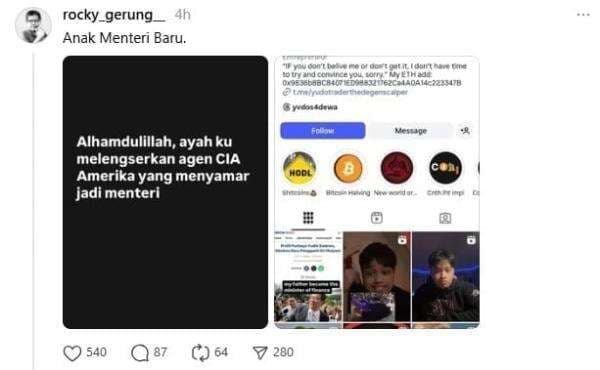 Usai Postingan Viral, Anak Menkeu Purbaya Klarifikasi dan Minta Maaf Usai Postingan Viral, Anak Menkeu Purbaya Klarifikasi dan Minta Maaf