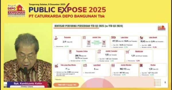 Caturkarda (DEPO) Raup Penjualan Rp2,11 Triliun di Kuartal III-2025 Caturkarda (DEPO) Raup Penjualan Rp2,11 Triliun di Kuartal III-2025