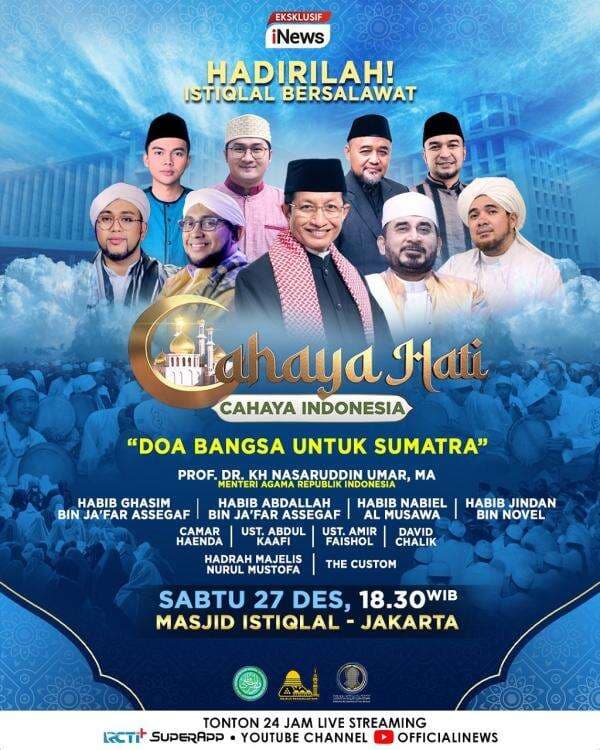 iNews Media Group Gelar Cahaya Hati Cahaya Indonesia 27 Desember, Bersatu dalam Doa Bangsa untuk Sumatra iNews Media Group Gelar Cahaya Hati Cahaya Indonesia 27 Desember, Bersatu dalam Doa Bangsa untuk Sumatra