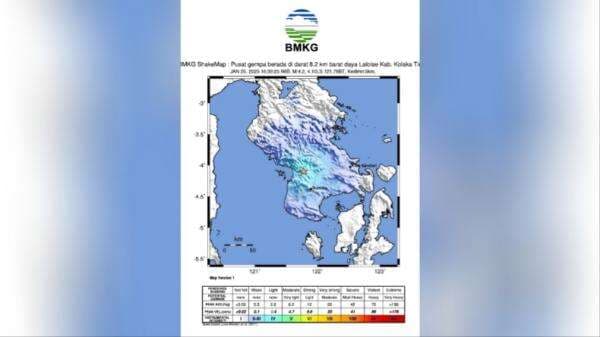 Gempa M 4.2 Kembali Guncang Kolaka Timur Gempa M 4.2 Kembali Guncang Kolaka Timur