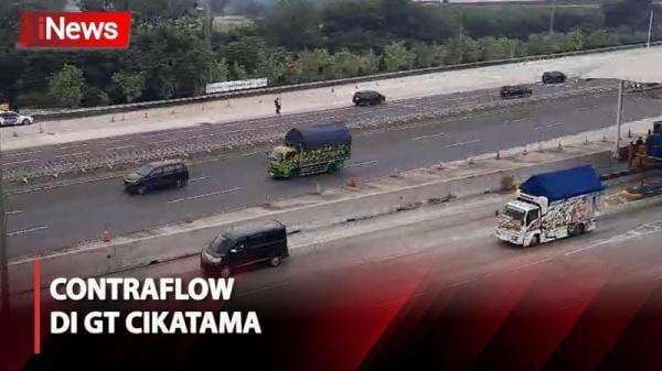 Arus Mudik di GT Cikatama Mulai Ramai, Berlakukan Contraflow Siang Ini Arus Mudik di GT Cikatama Mulai Ramai, Berlakukan Contraflow Siang Ini