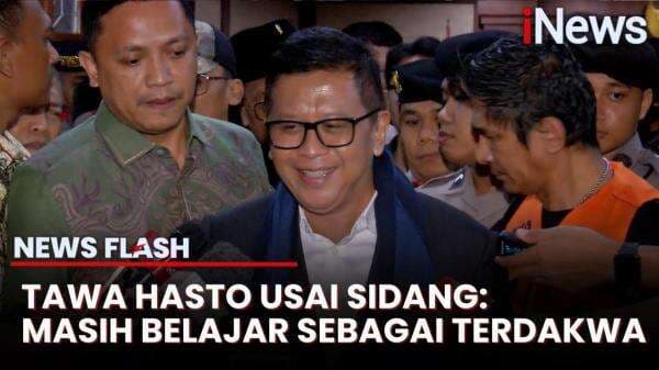 Kelakar Hasto Kristiyanto usai Jalani Sidang Kasus Suap Kelakar Hasto Kristiyanto usai Jalani Sidang Kasus Suap