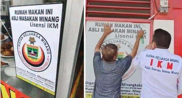 Viral Ormas Pasang Stiker Lisensi Warung Padang Asli, Netizen Heran: Gimana Kalau Nasi Kucing Viral Ormas Pasang Stiker Lisensi Warung Padang Asli, Netizen Heran: Gimana Kalau Nasi Kucing