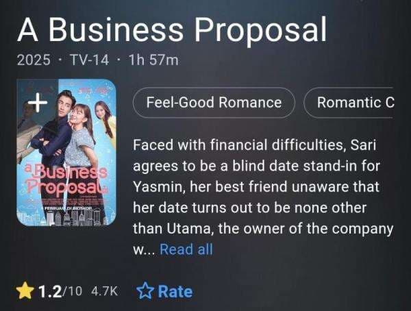 Rating Film A Business Proposal Hanya 1,2 di IMDB Imbas dari Cancel Culture Netizen Rating Film A Business Proposal Hanya 1,2 di IMDB Imbas dari Cancel Culture Netizen