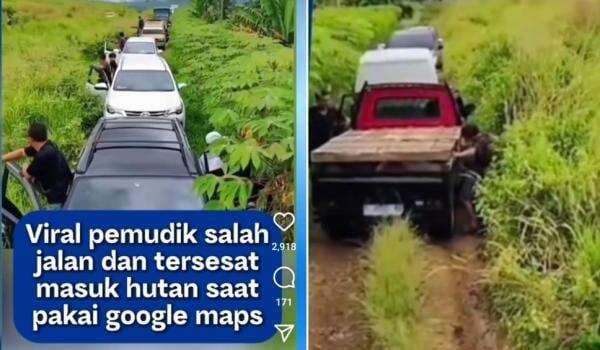 Viral Puluhan Mobil Pemudik Tersesat ke Hutan Gegara Ikuti Google Maps, Netizen: Nyasar Berjamaah Viral Puluhan Mobil Pemudik Tersesat ke Hutan Gegara Ikuti Google Maps, Netizen: Nyasar Berjamaah