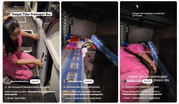 Penasaran Tempat Tidur Pramugari Bus, Ternyata di Sini hingga Bikin Netizen Terharu Penasaran Tempat Tidur Pramugari Bus, Ternyata di Sini hingga Bikin Netizen Terharu