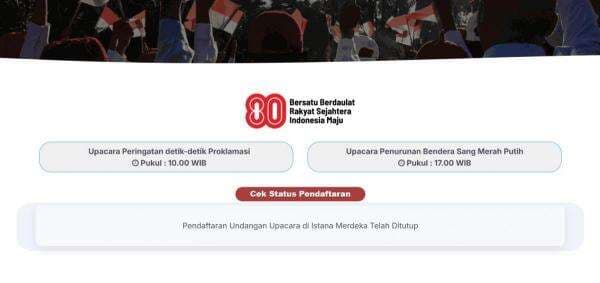 Pandang Istana Dibuka 4 Agustus, Pendaftaran Undangan HUT ke-80 Langsung Ludes Pandang Istana Dibuka 4 Agustus, Pendaftaran Undangan HUT ke-80 Langsung Ludes