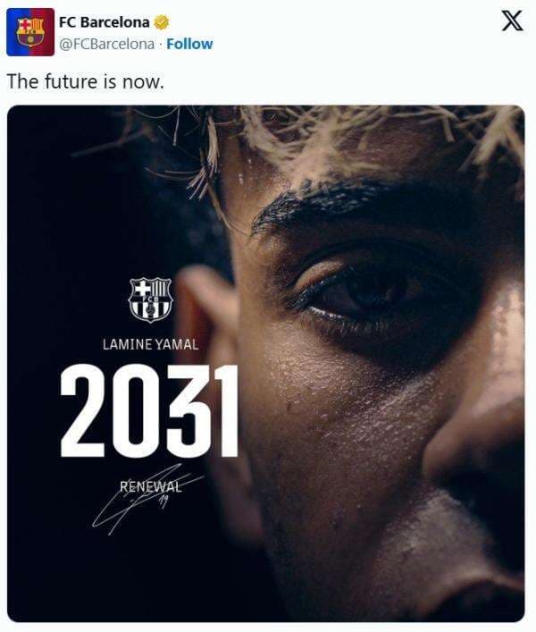 Intip Gaji Lamine Yamal Usai Teken Kontrak dengan Barcelona hingga 2031 Intip Gaji Lamine Yamal Usai Teken Kontrak dengan Barcelona hingga 2031